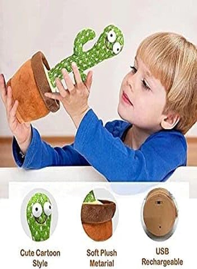 Manos Cactus Toy for Kids Talking Singing Wriggle Children Baby Plush Electronic Toys Voice Recording Repeats What You Say LED Lights Gift - Image 4